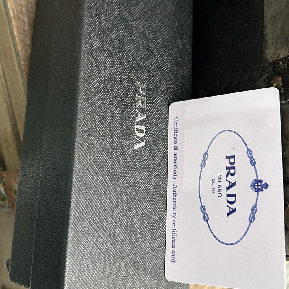 Prada Black Rectangular Frame Sunglasses with Dar… - image 4